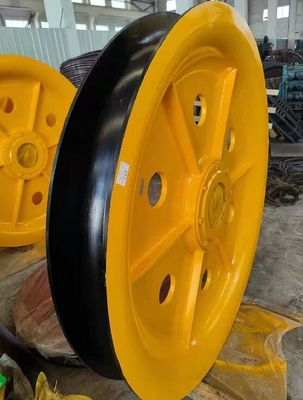 Roue de poulie de câble en acier forgé pour grue