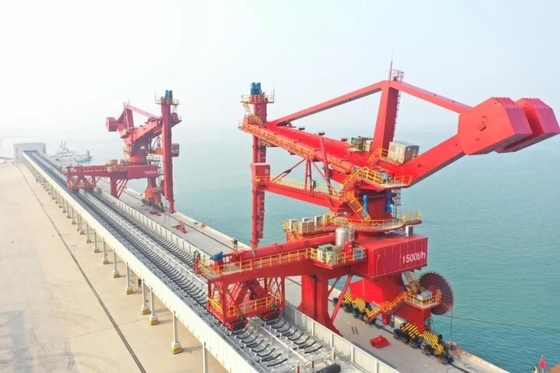 Déchargeur de bateau de vis appliqué sur le terminal de port maritime