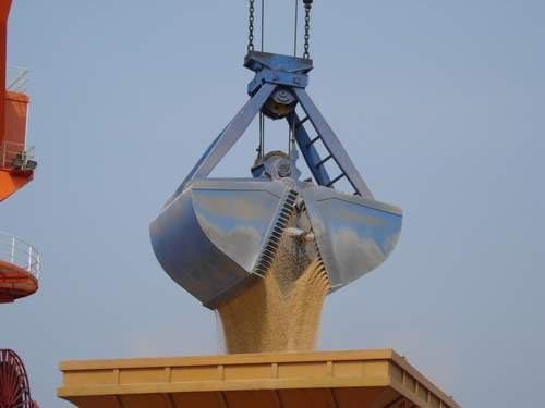 Deux seaux mécaniques de grippage de bloc supérieur de cordes pour le minerai manipulant le mètre de 10 cubes