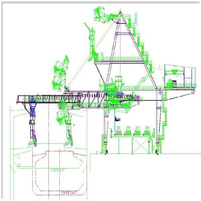 système de chargement de bateau de 1800 t/h pour la manutention du fret en vrac chimique