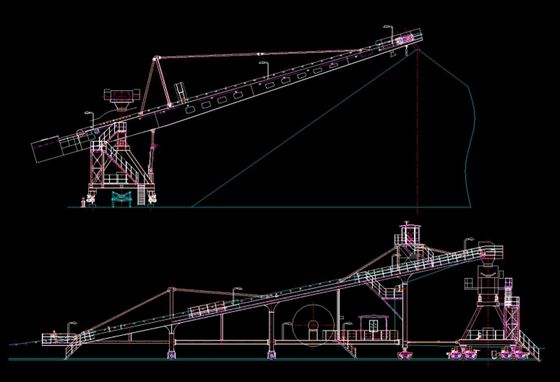 Empileur en porte-à-faux de pivotement résistant utilisé pour empiler le charbon dans le parc à bestiaux