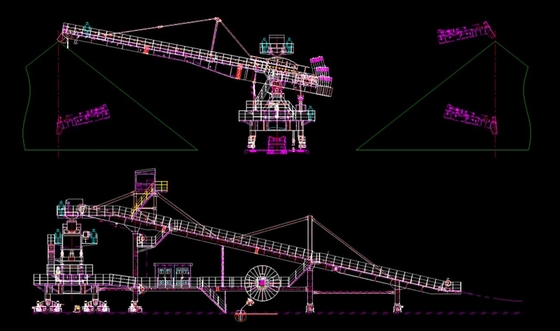 empileur en porte-à-faux latéral résistant de 2200 t/h pour le parc à bestiaux empilant le matériel